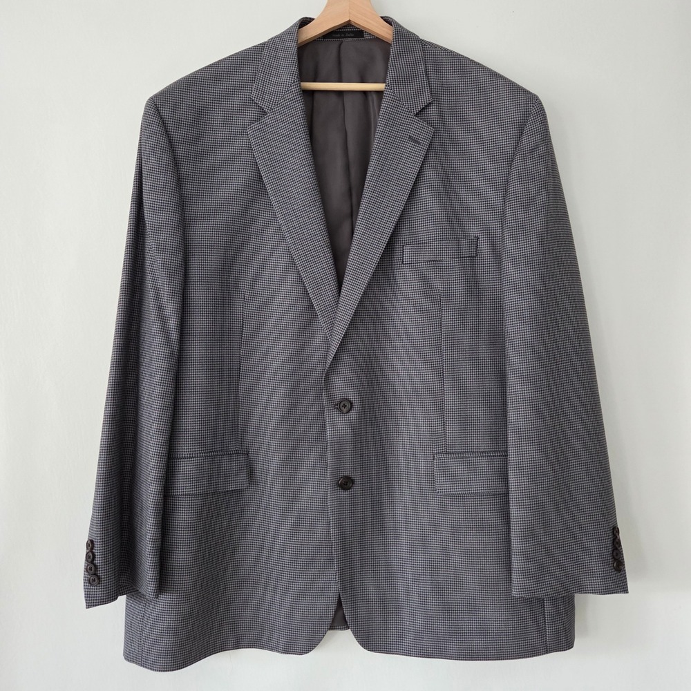 Lauren Ralph‎ Lauren Men's Houndstooth Wool Silk Blend Sport Coat Blazer 50L